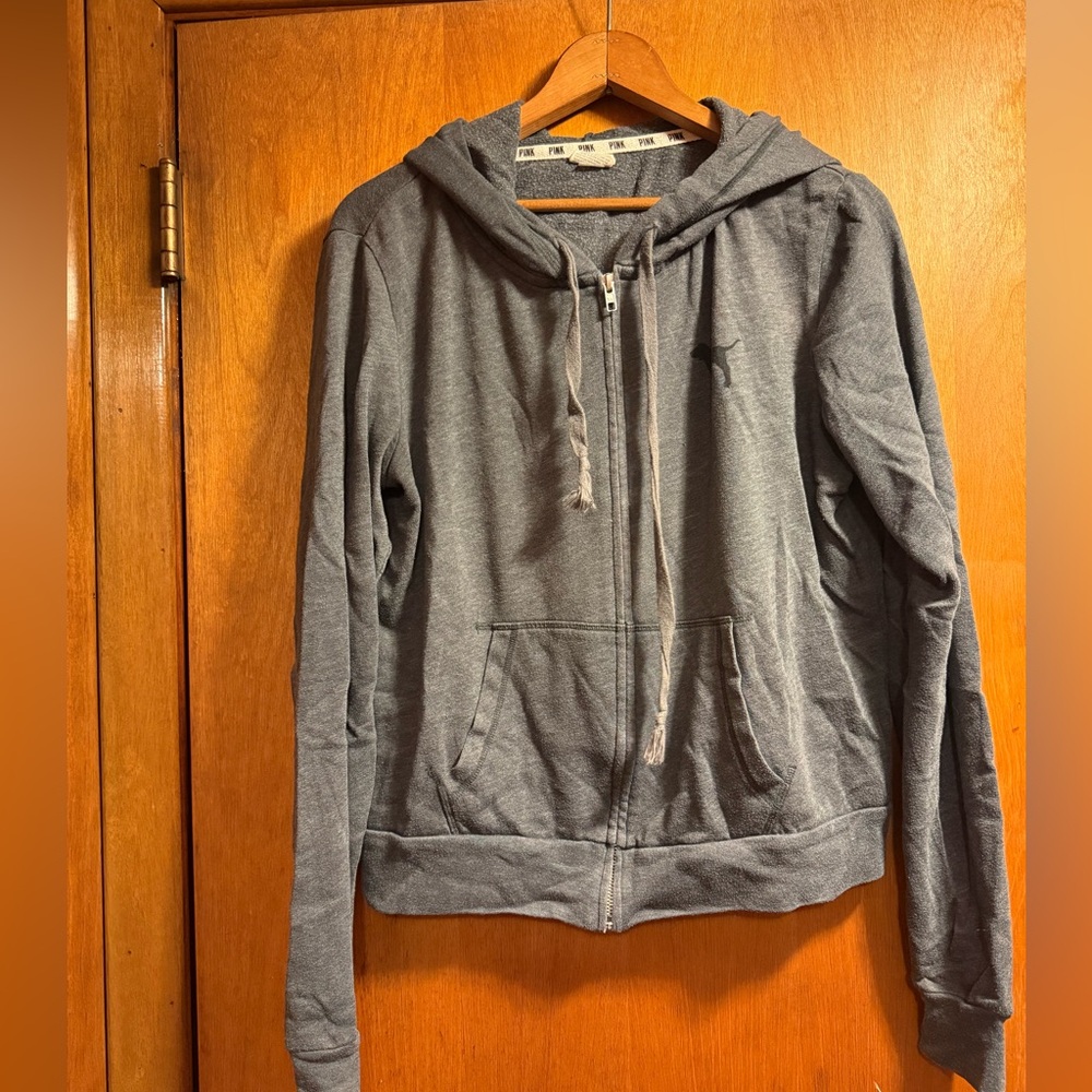 Gray Zip-Up Hoodie (VS PINK)